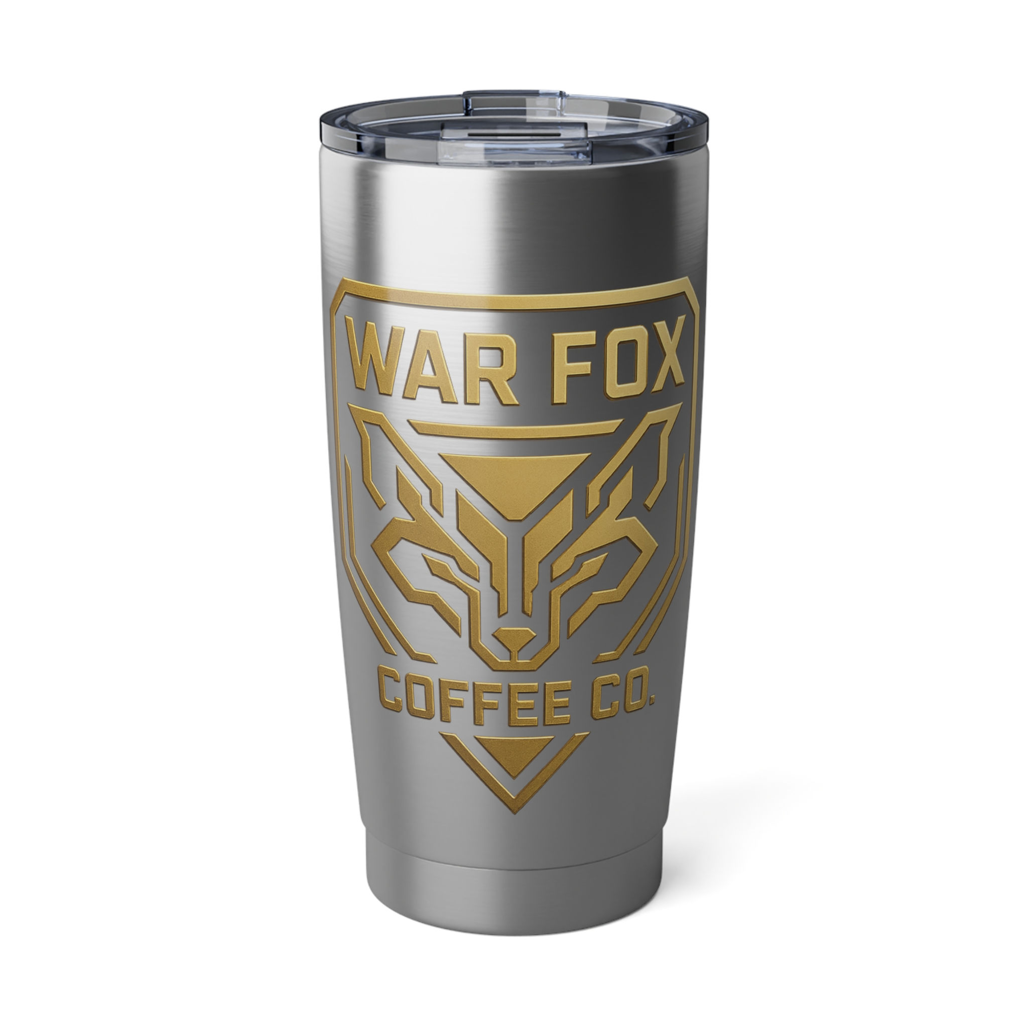 War Fox Coffee Co Stainless Steel 20 oz Tumbler (Gold Logo)