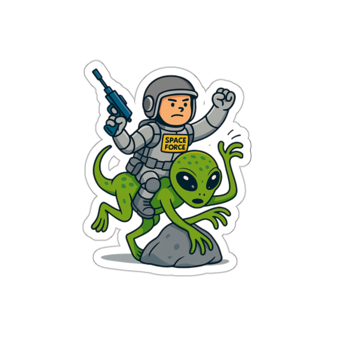 Space Force Riding an Alien Vinyl Sticker