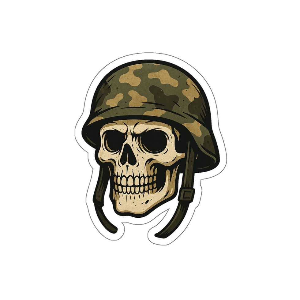 Thumbnail: Skull in a Helmet Vinyl Sticker