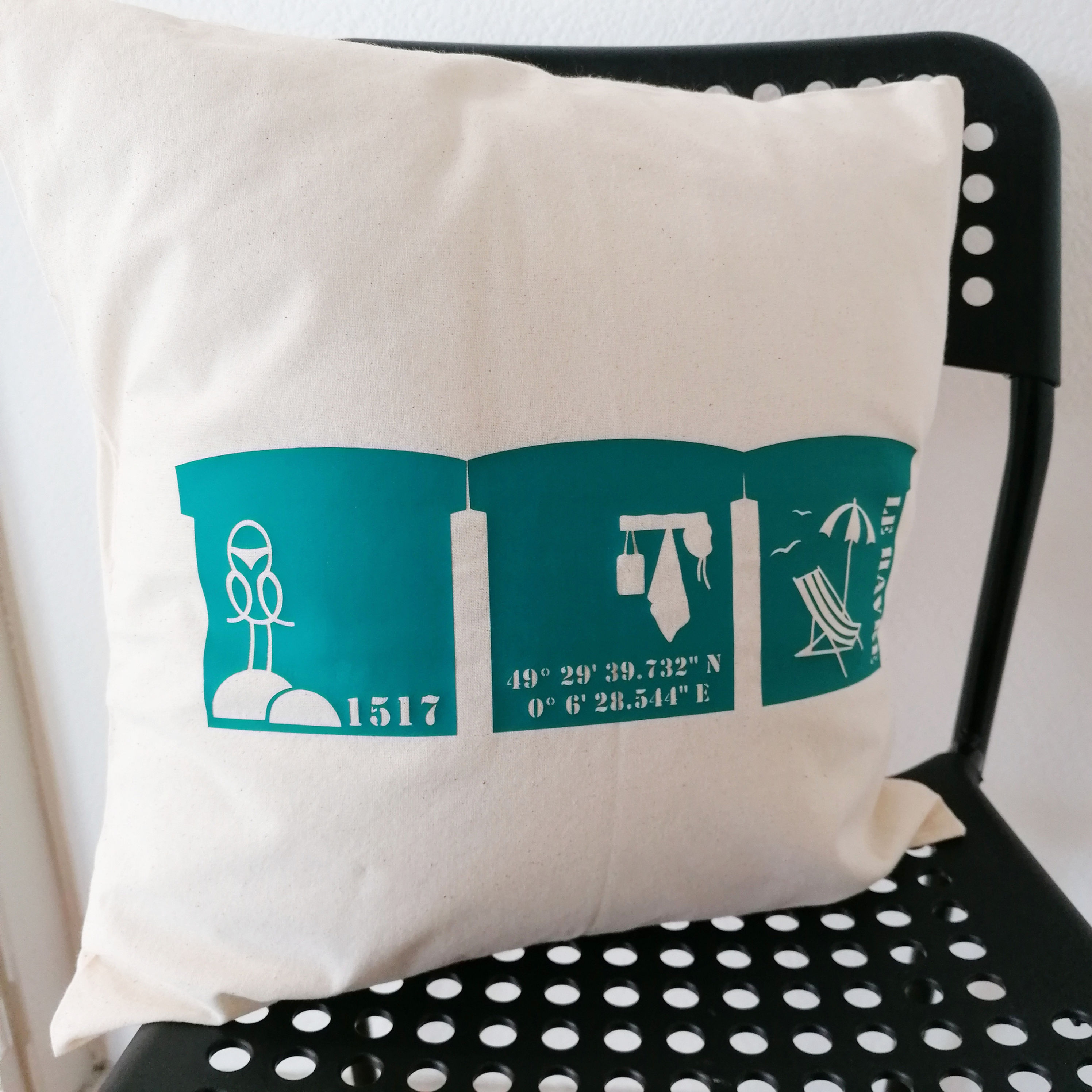 COUSSIN- Plage LH -MANUFACTORY -bleu Sarcelle