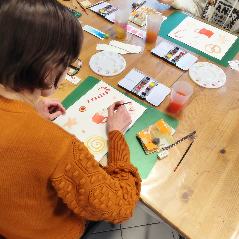 Aquarelle avec Chloé