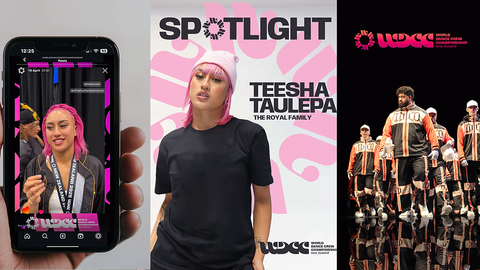 World Dance Crew Championship campaign creative promoting the international dance competition in Auckland, New Zealand.