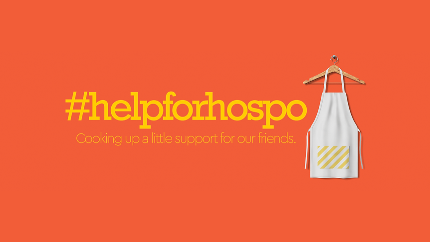 Help for Hospo brand and communications campaign supporting hospitality workers during COVID-19 created by These Guys I Know.