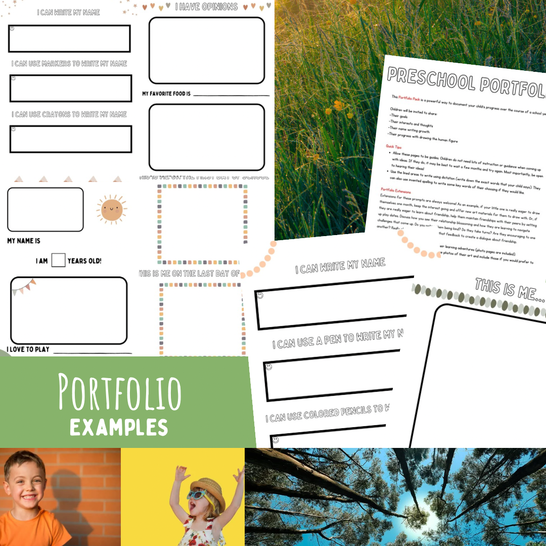 Printable School Year Preschool Portfolio Pack