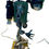 Miniature : Robot lampe sur socle en bois