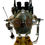 Miniature : Robot lampe sur socle en bois