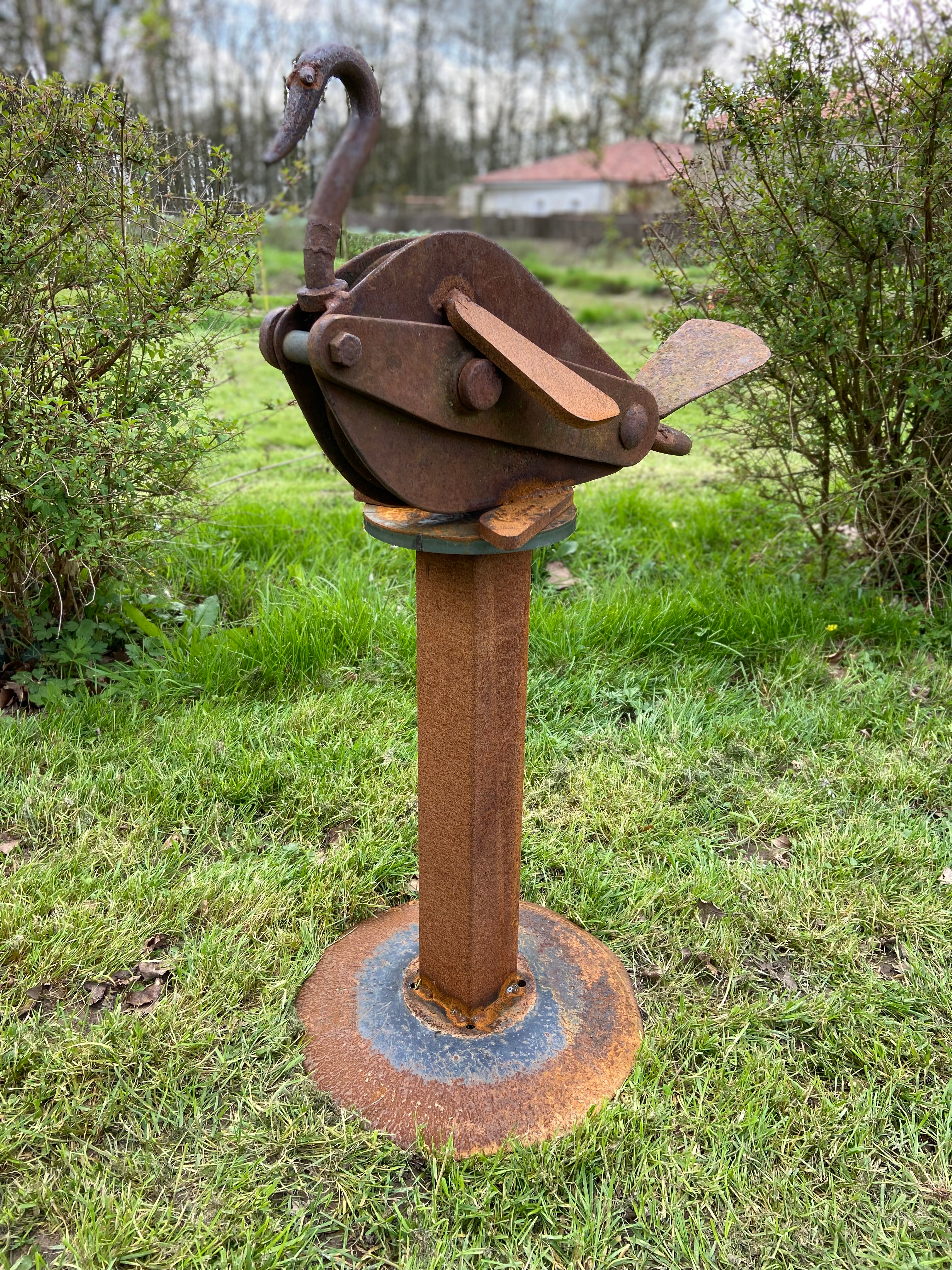 Canard Métal brut + socle