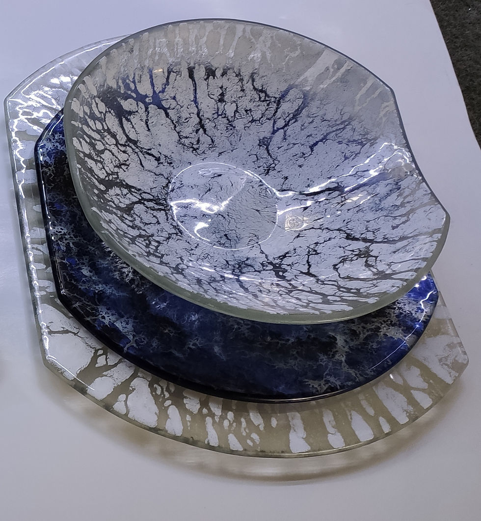 Miniature : Assiette pans coupés verre fusing