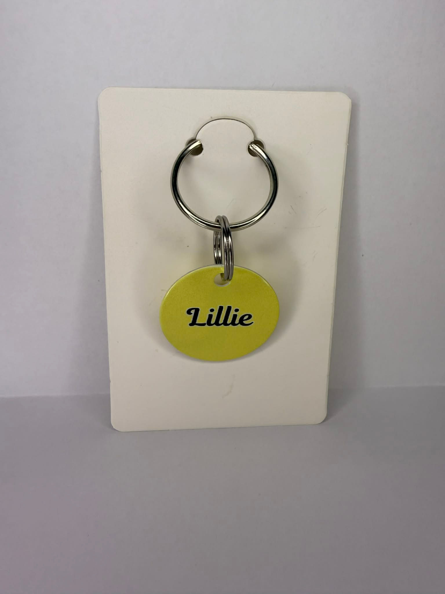Pastel Yellow Pet Tag -   Available in Circle and Bone shape