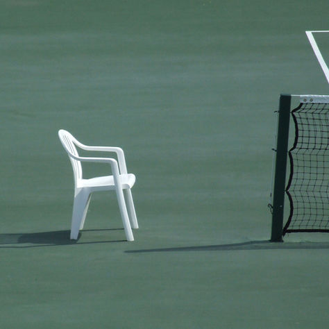 Tennis Court net and umpire chair