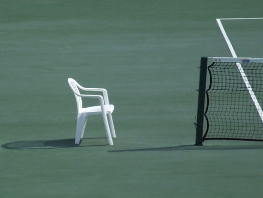 Tennis Court net and umpire chair