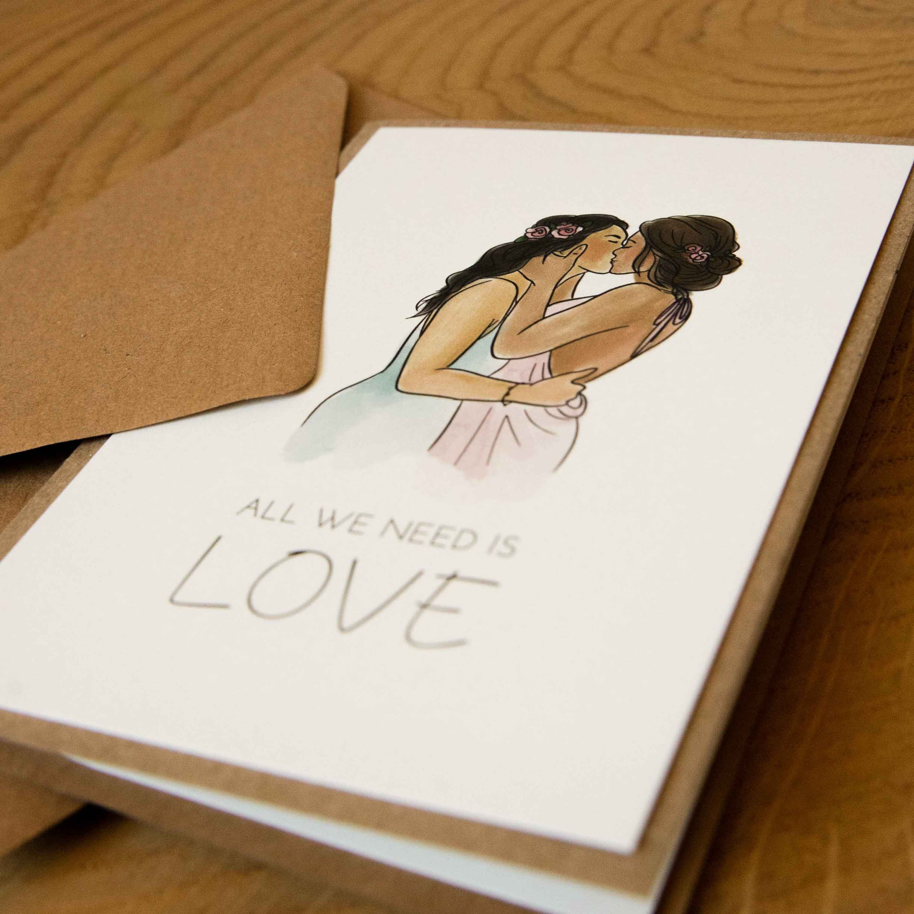 All you need is Love – Girls | Klappkarte mit Kuvert