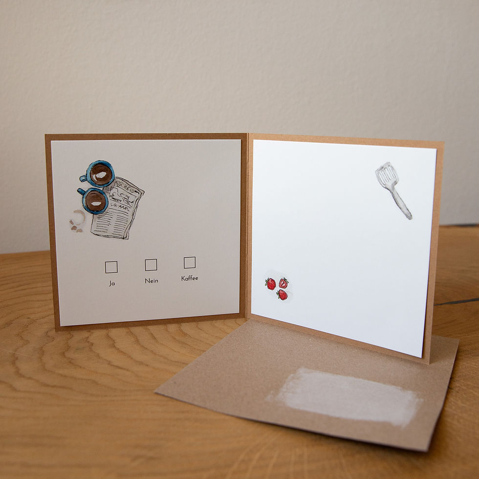 Miniaturbild: Frühstücken? | Klappkarte mit Kuvert