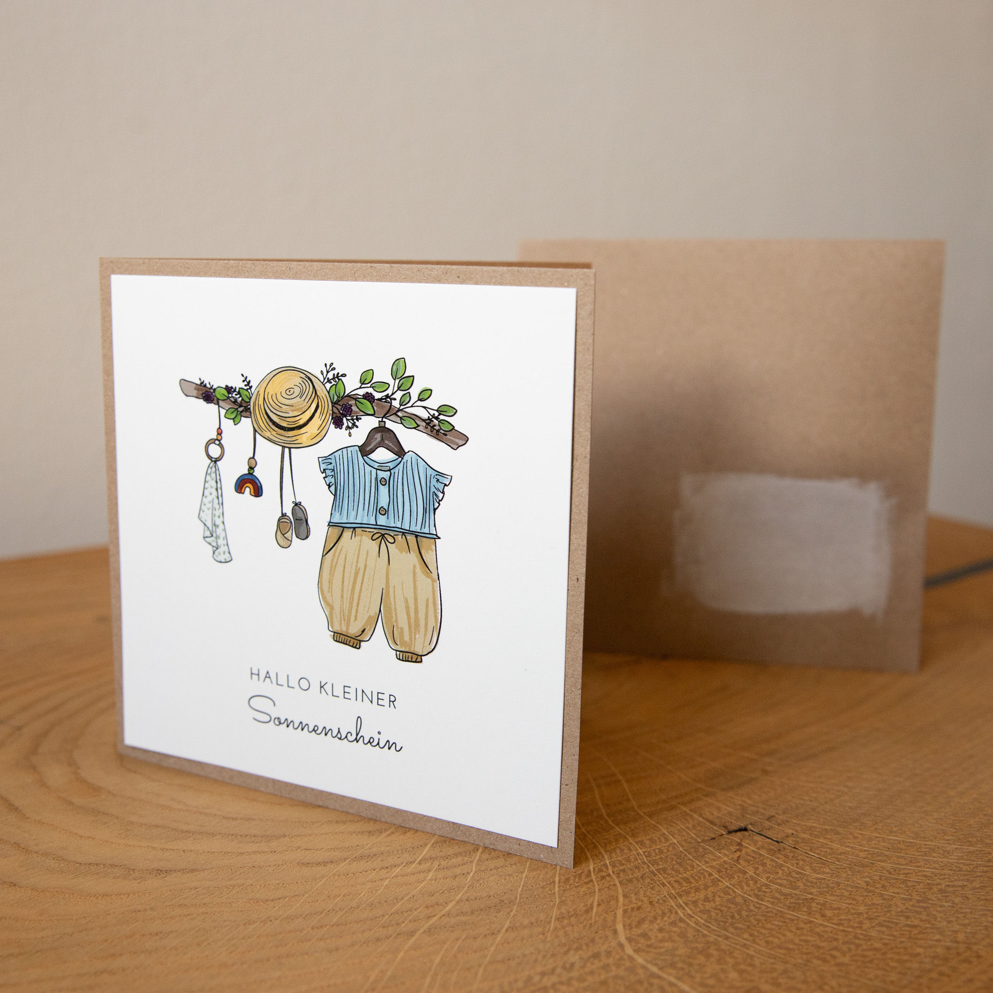 Hallo kleiner Sonnenschein | Klappkarte mit Kuvert