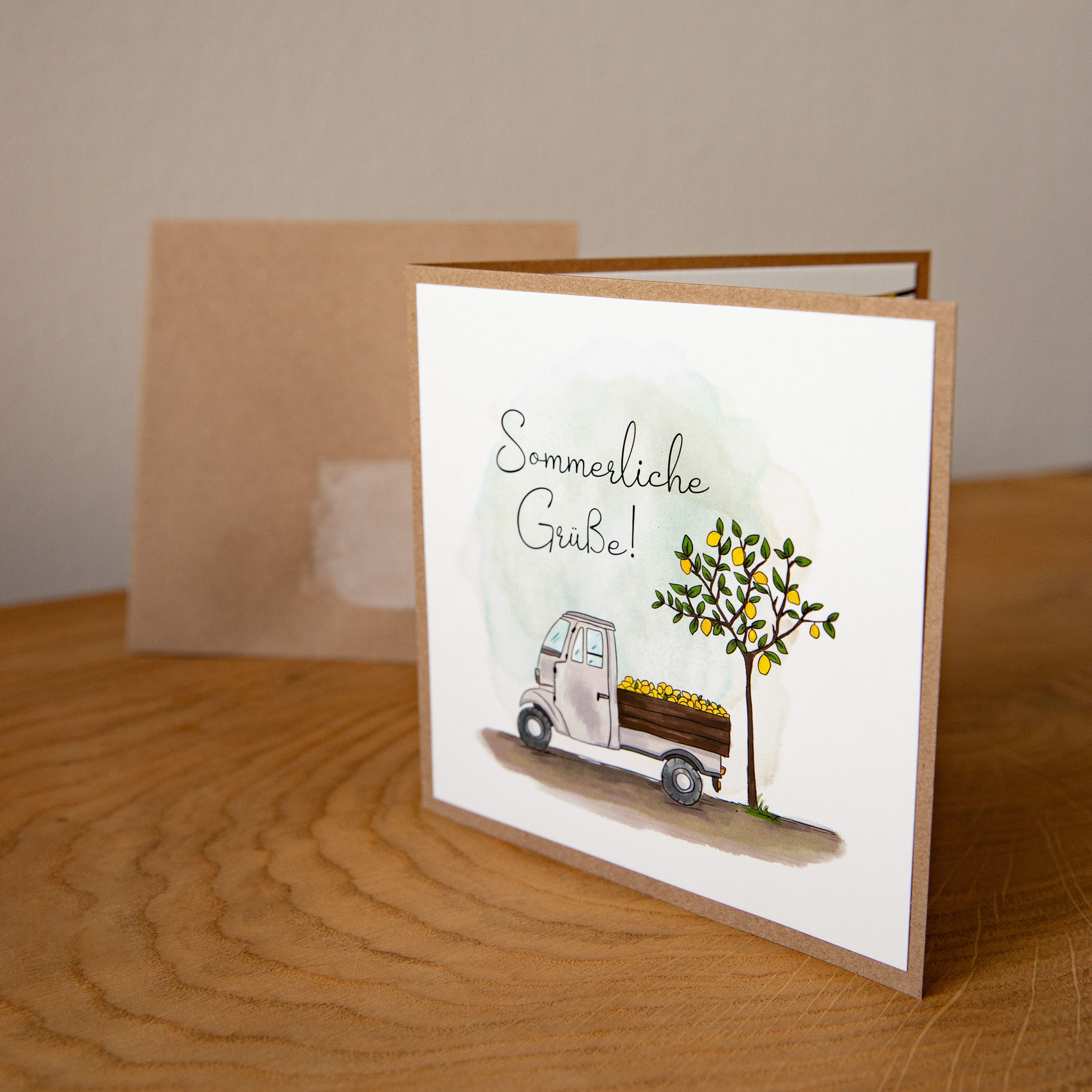Sommerliche Grüße | Klappkarte mit Kuvert