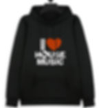 FrontBlack I Heart House Music Hoodie Front