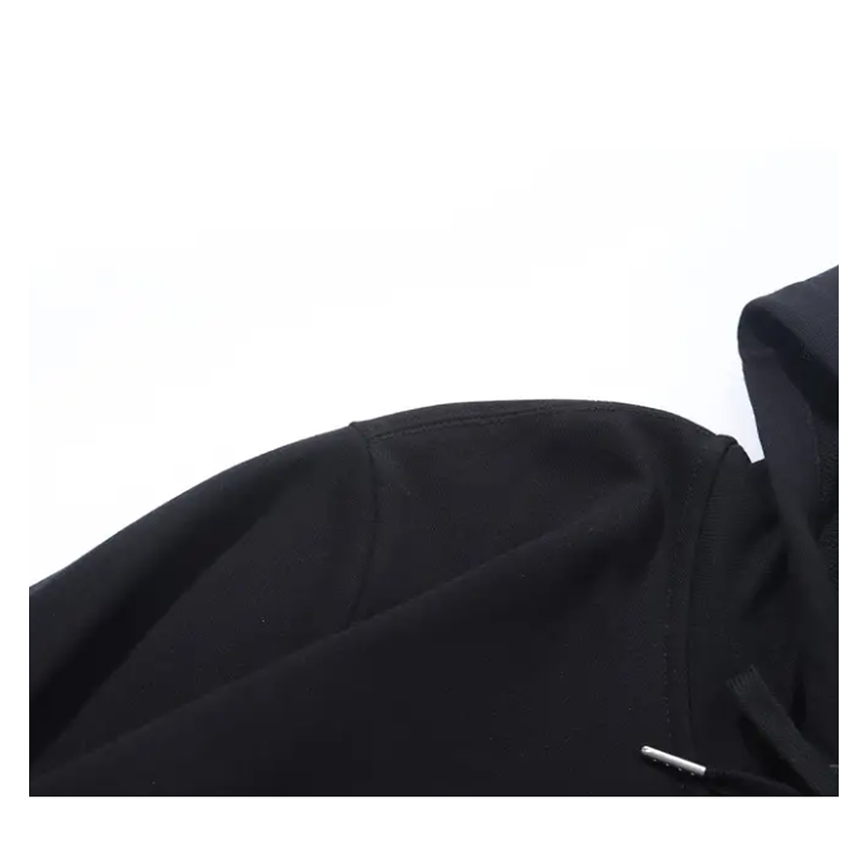 Thumbnail: Black Chicago House Music Hoodie Blue Record Shoulder