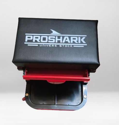 Miniature : Siège de mécanicien rouge et noir PROSHARK avec tiroir et roulettes pivotantes