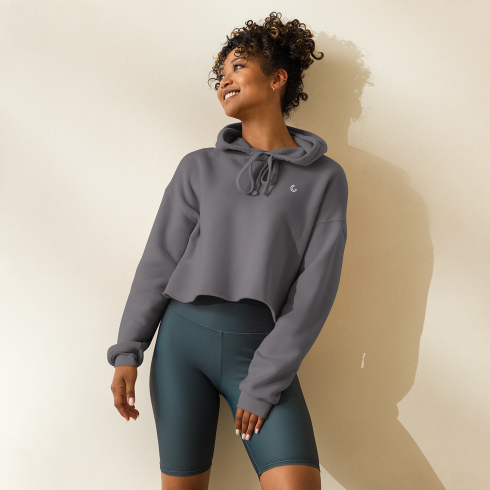 Thumbnail: Women’s Cropped Hoodie Storm Grey