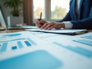Business team reviewing financial charts to transform growth with Dasow.io marketing automation