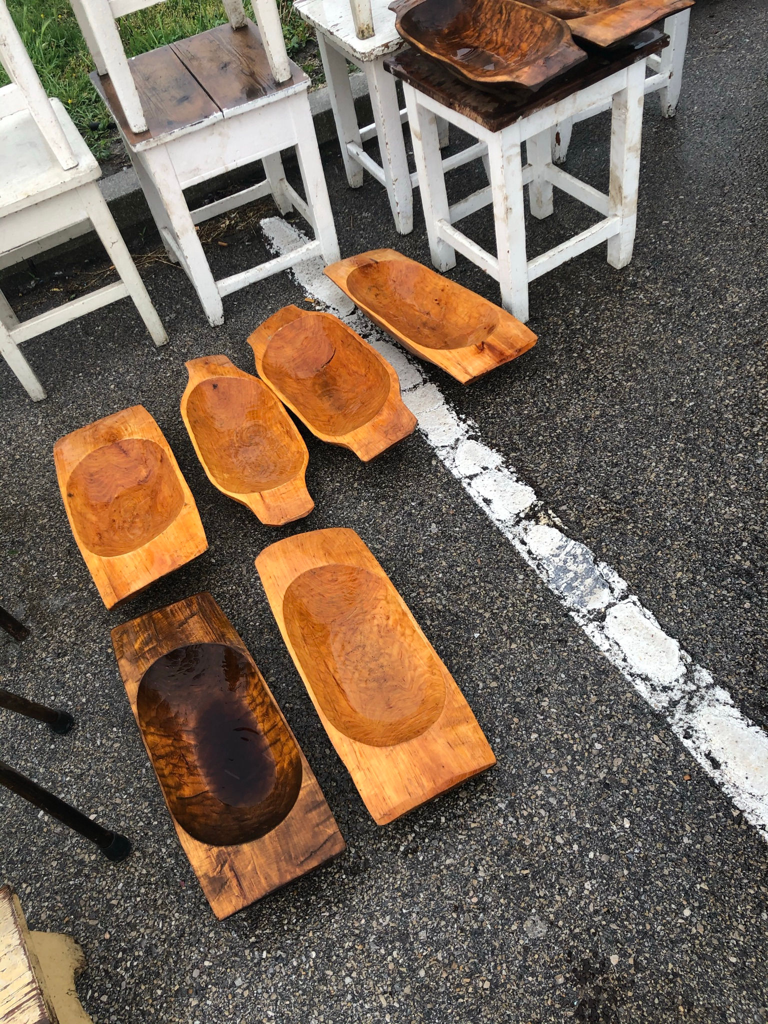 Holz Schalen. (Original Sautrog)