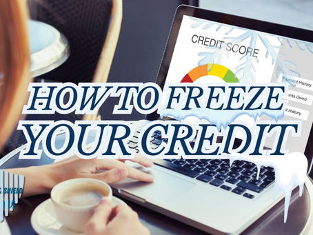 Woman looking at her credit report to freeze it