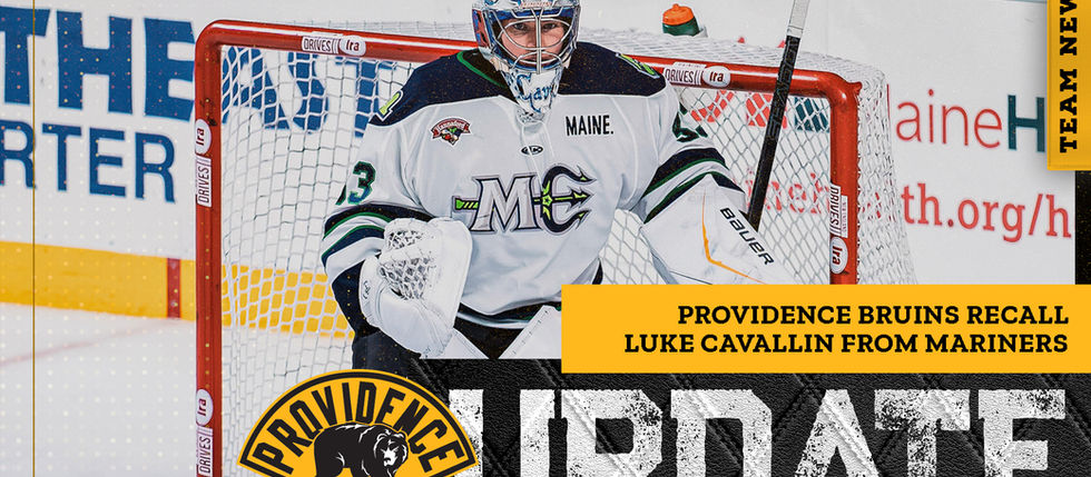 PROVIDENCE BRUINS RECALL LUKE CAVALLIN FROM MARINERS