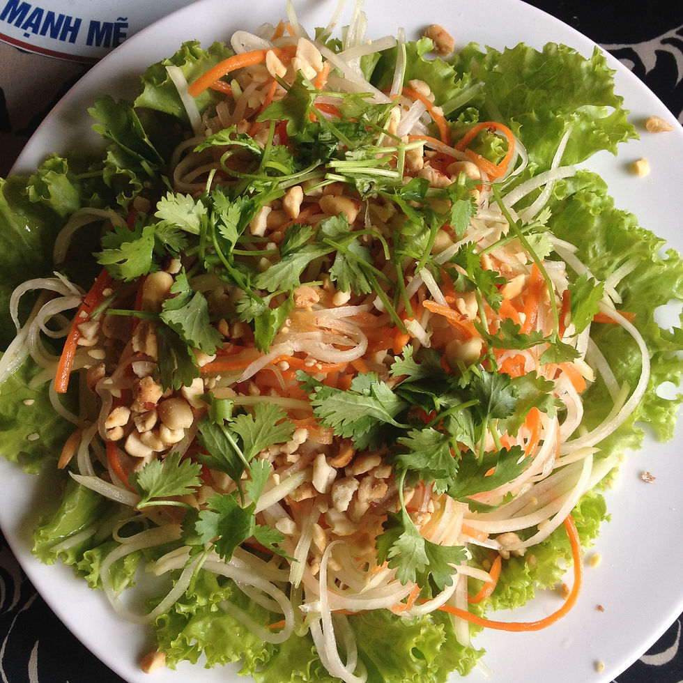 vegan papaya salad backpacking vietnam