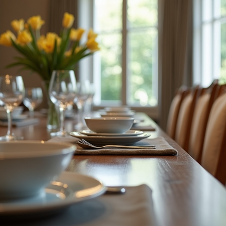 An exquisite dining room set showcasing Italian craftsmanship.