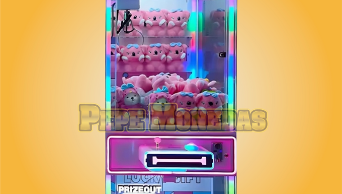 Máquina de Garra Lucky Gift + C/Billetero,Multimoneda,60 Peluches,Envío Gratis.