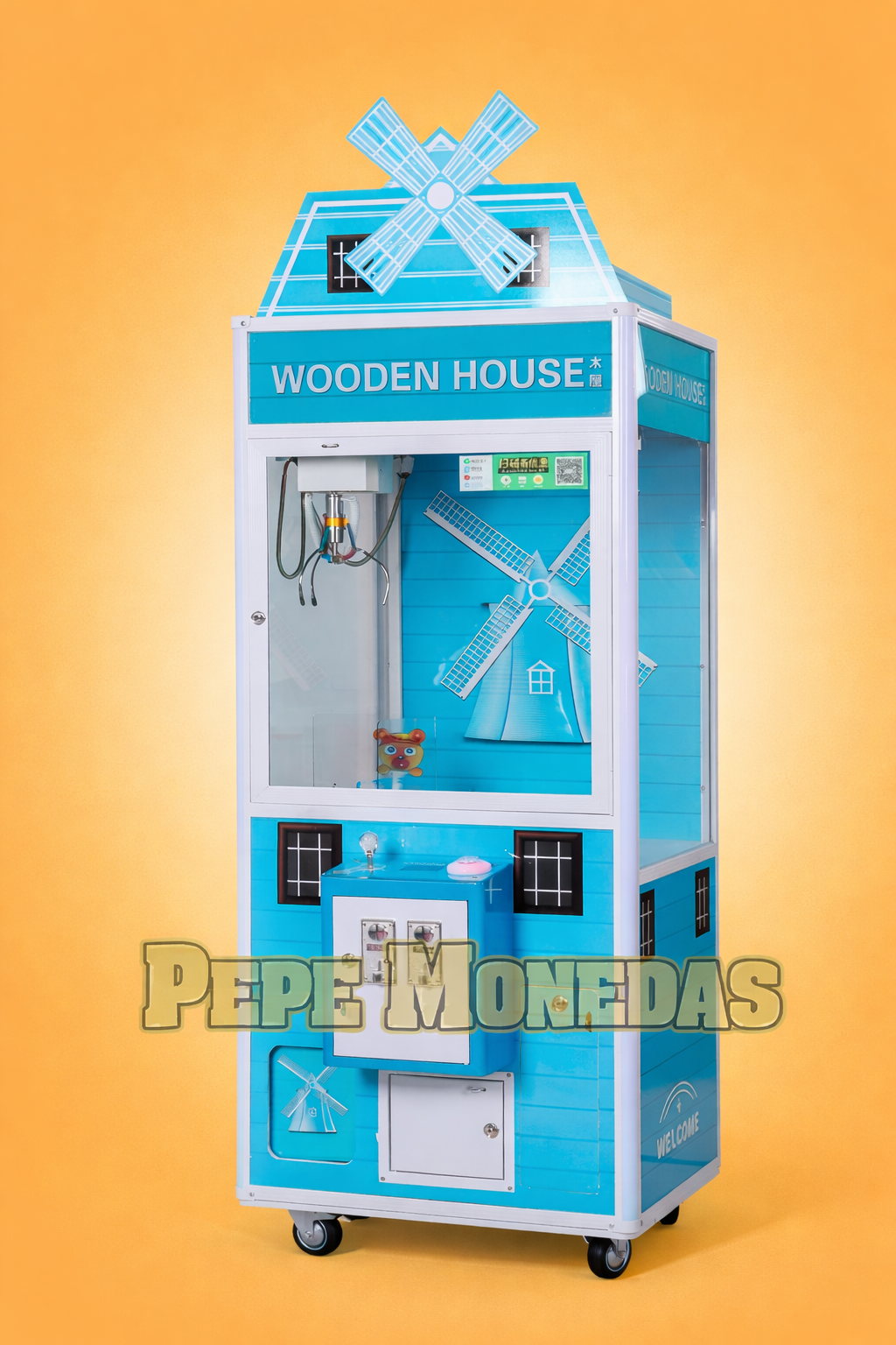 Caza Peluches Wooden House Blue +Multimoneda + Billetero