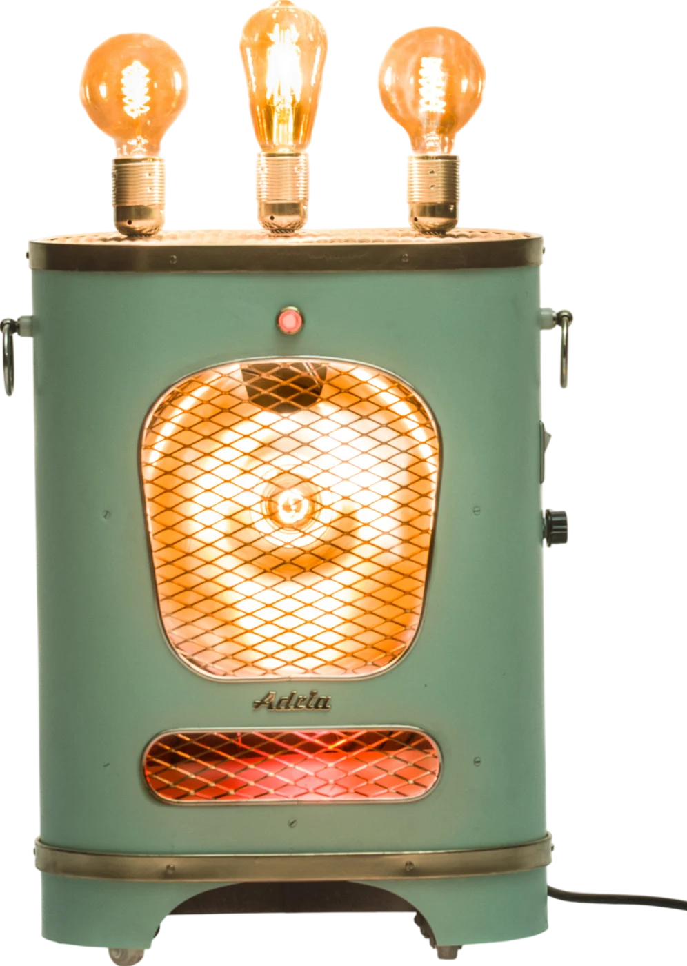 Green Heater in the studio, switched on