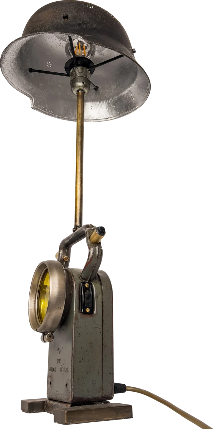 Helmet Lamp in the studio, switched off