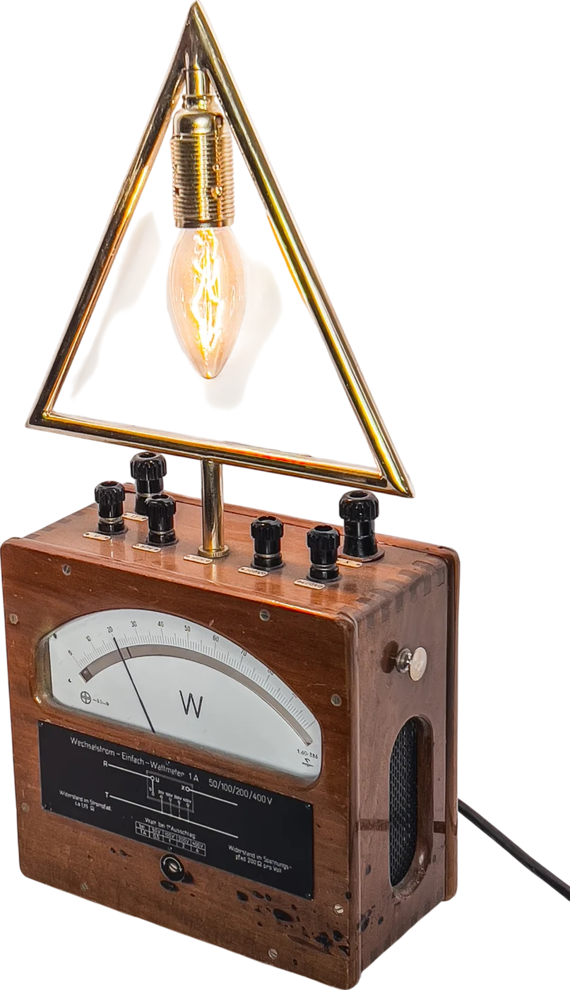 Watt Meter (Triangle), Once a watt meter, now a table lamp.