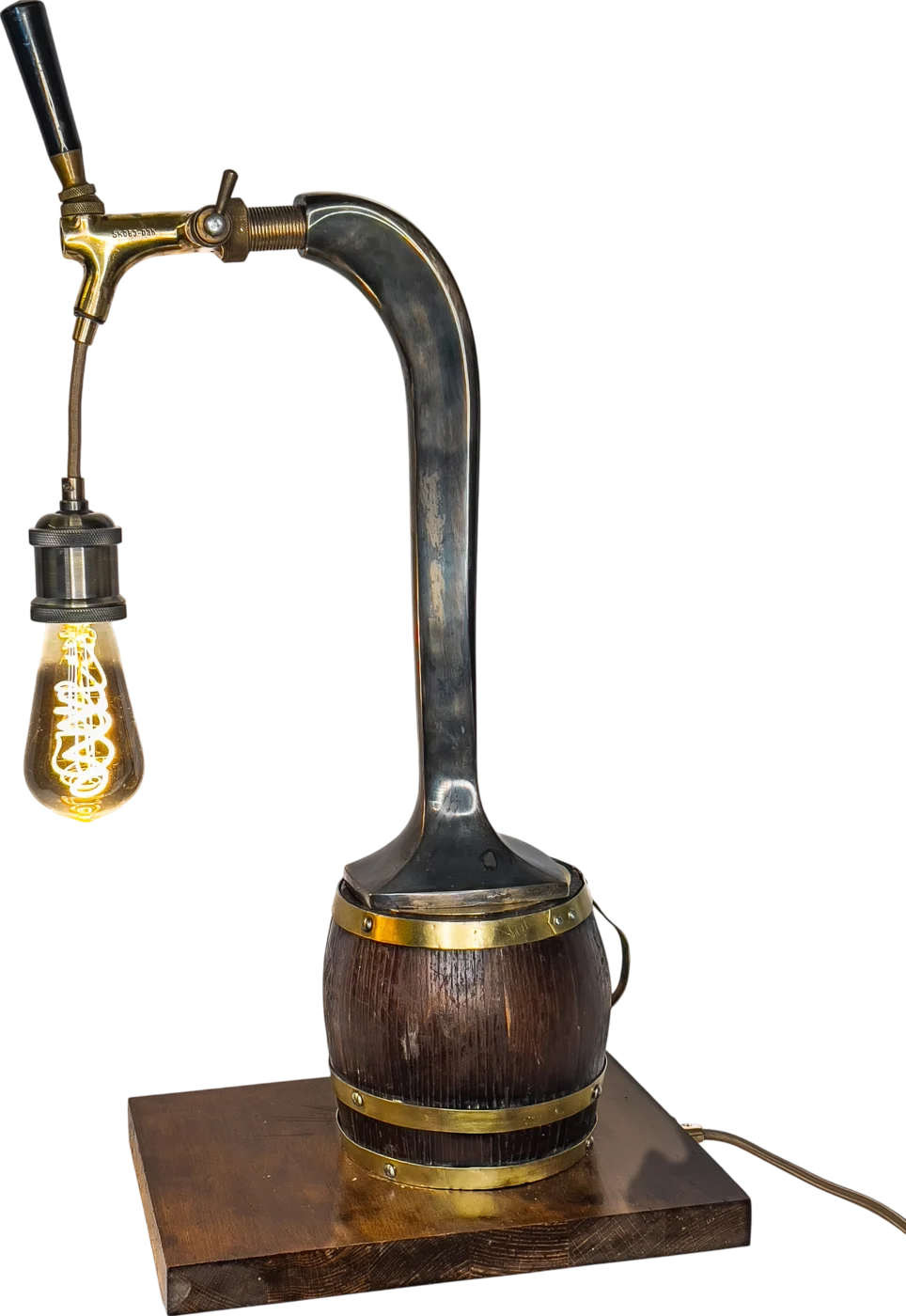 Beer Tap Lamp, Once a beer tap, now a table lamp.