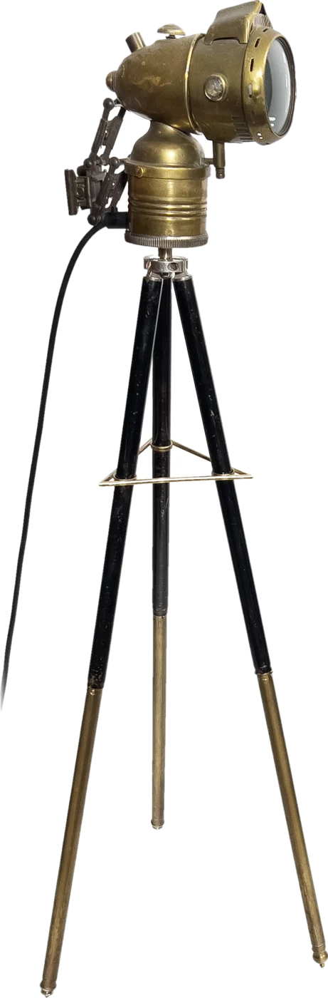 Italian Bike Lamp (Tripod) in the studio, switched off