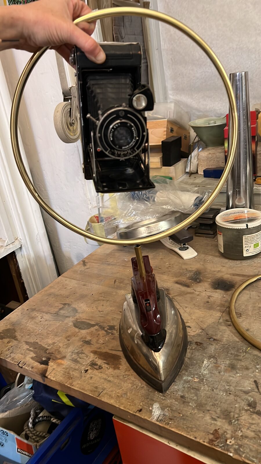 Camera held inside the ring to test the composition