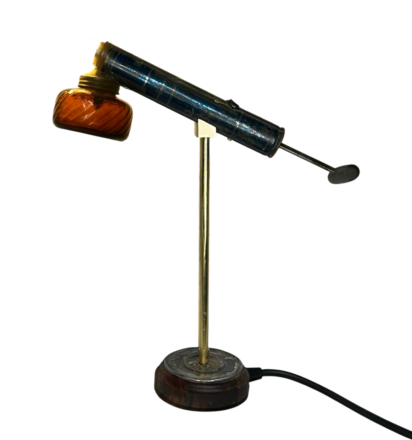 Baby Flit Lamp in the studio, switched on