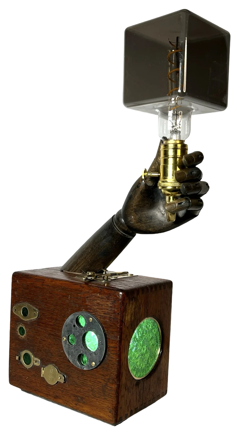 Dummy Hand Lamp, Once a dummy hand, now a table lamp.