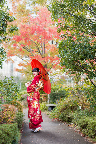 振袖を着た成人式のロケーション写真