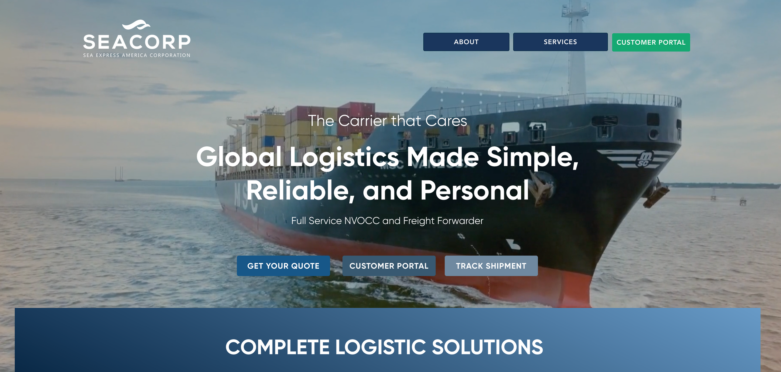 Sea Express America Corporation website preview