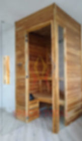 Sauna, sauna pequeño, sauna teca, en Paneles, sauna en Bogota, sauna cundinamarca,