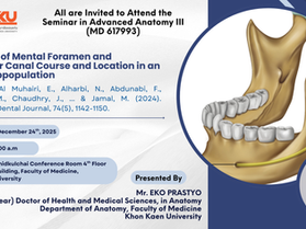 Seminar "Evaluation of Mental Foramen and Mandibular Canal Course and Location in an Emirati Subpopulation"