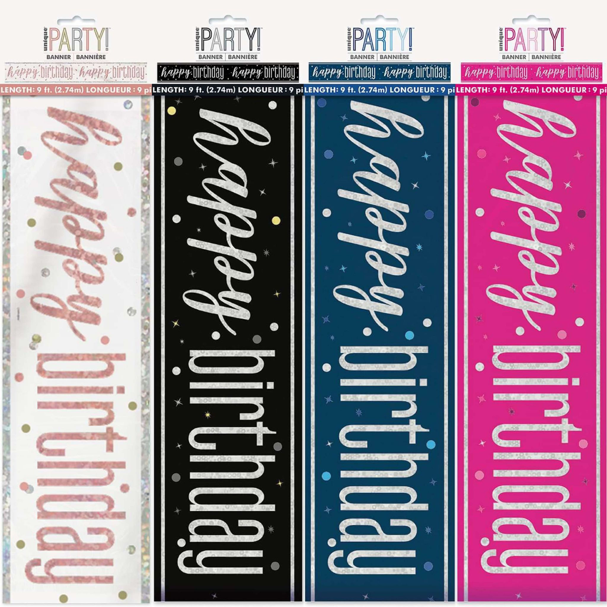 Happy Birthday Foil Banner Choose Colour Decorations