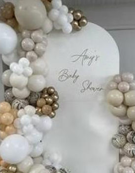 Personalised sailboard backdrop for celebrations and events in Ripley, Derbyshire.