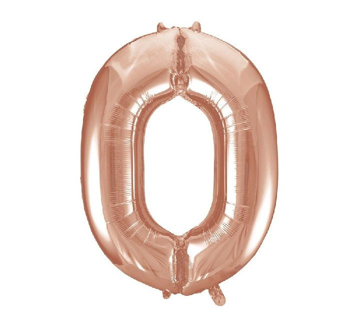 Thumbnail: Rose gold foil number 0 balloon – 34 inch – ideal for birthdays,