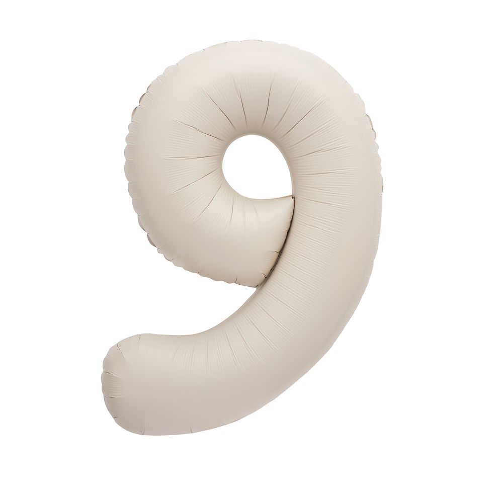 Thumbnail: Nude Number 9  foil balloon 34 inch large birthday balloon suitable for air or helium