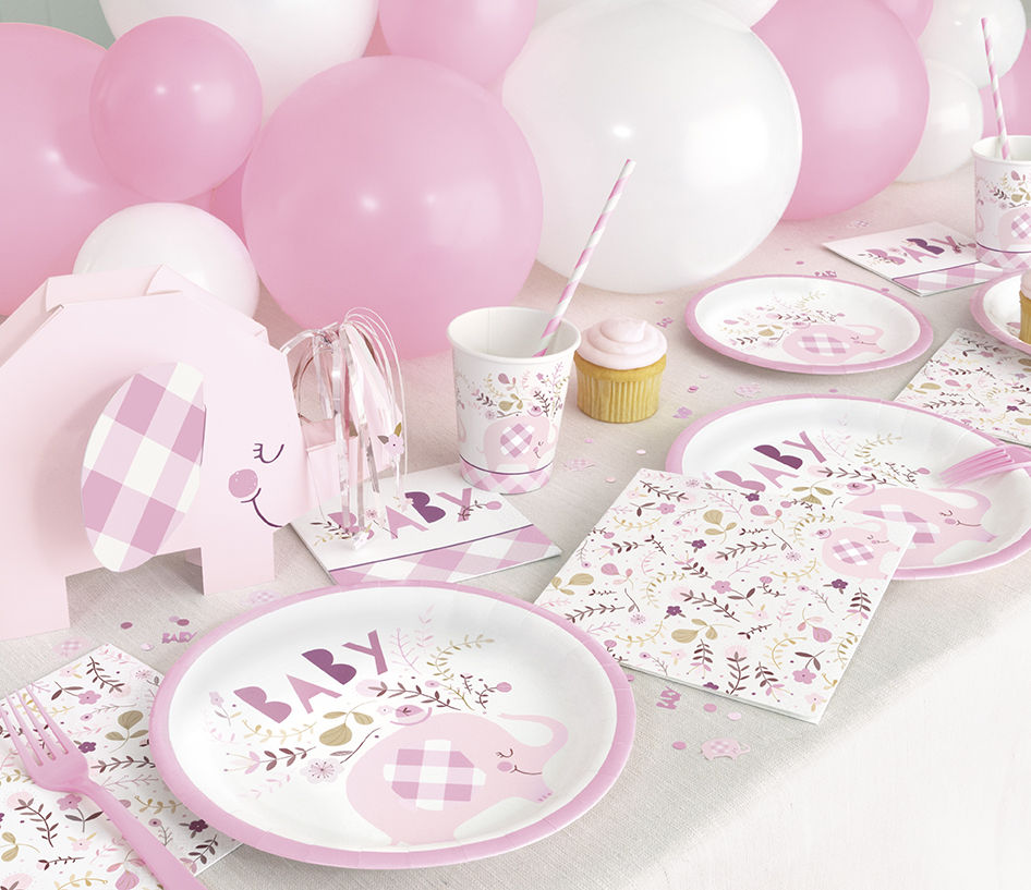 Pink Baby Elephant party range lifestyle image