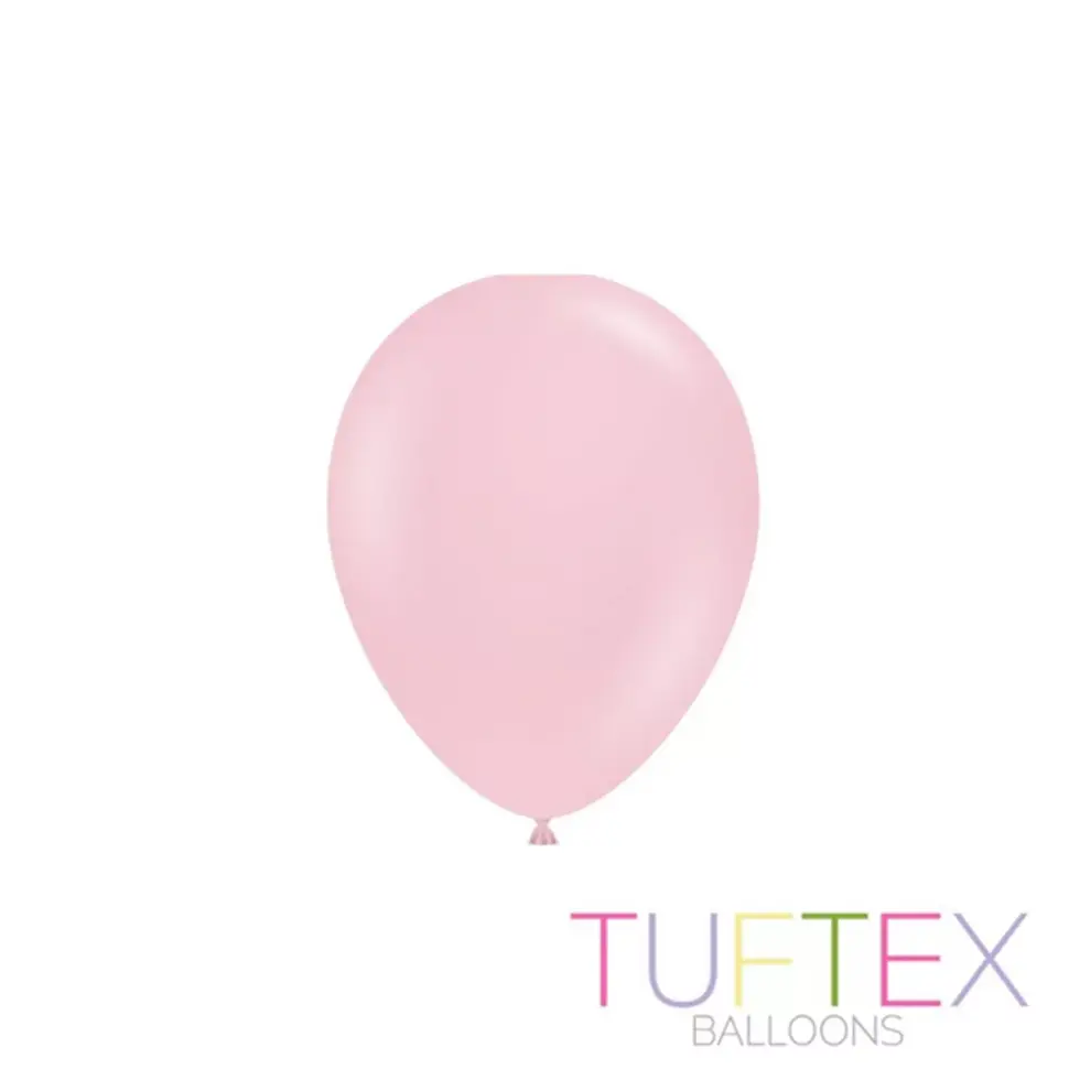 Thumbnail: Romey Pale Pink TUFTEX latex balloons in 5", 11" and 17" sizes – ideal for weddings, baby showers and elegant balloon display