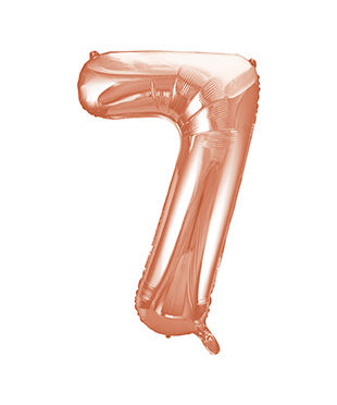 Thumbnail: Rose Gold Number 7  foil balloon 34 inch large birthday balloon suitable for air or helium